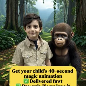 custom kids animation (40s) from real photo – pay after delivery